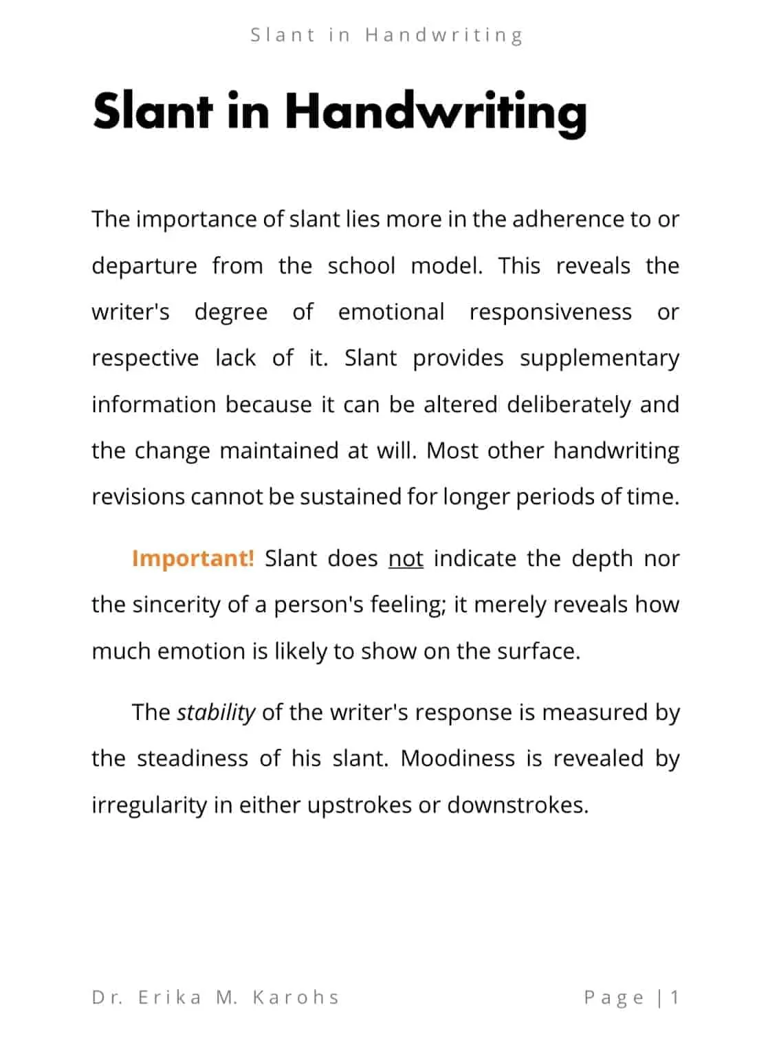 Slant in Handwriting - Image 2