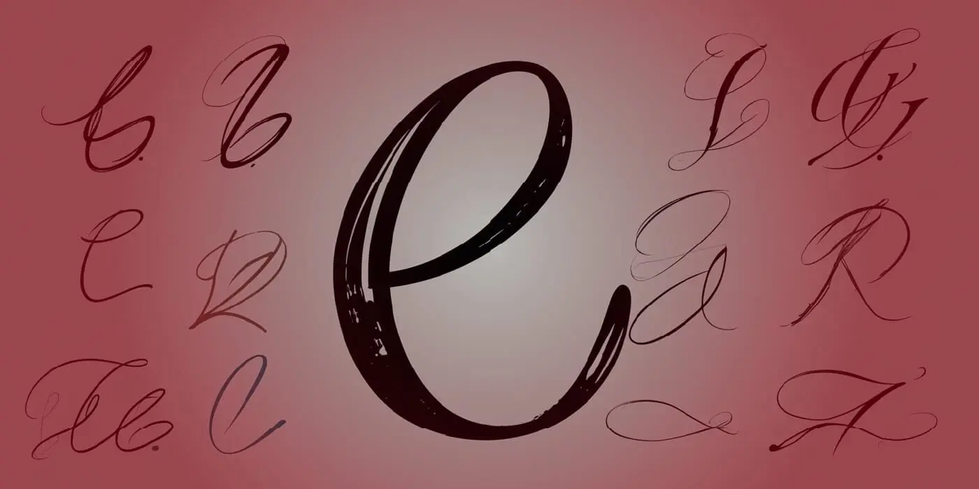 Letter e in handwriting